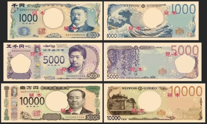 Những tờ tiền mới của Nhật Bản. Ảnh: Nippon