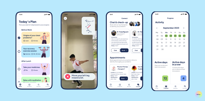 Giao diện giải pháp Relive với các chức năng giám sát và phân tích vận động. Ảnh: Nhóm nghiên cứu