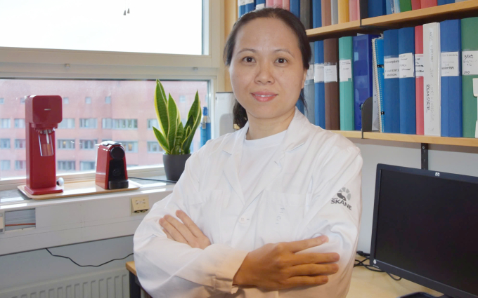 TS Trần Thị Hiền hiện công tác tại Khoa Dược, Đại học Y Dược Thái Bình; Khoa ung thư miễn dịch, trường Y, Đại học Lund Thuỵ Điển. Ảnh: NVCC
