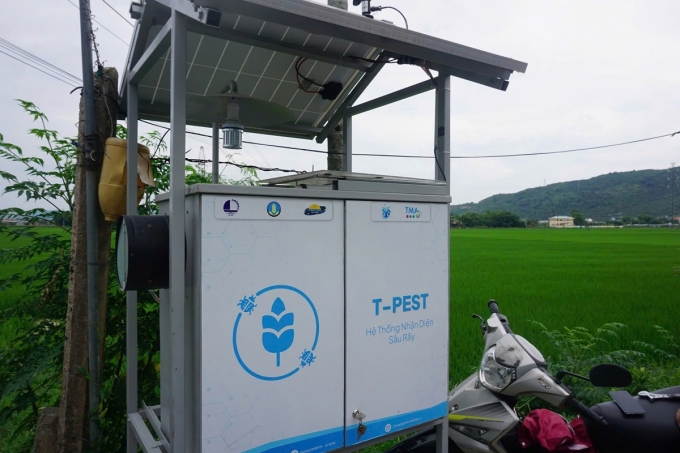 Máy T-Pest được đặt tại xã Phước Sơn, huyện Tuy Phước. Ảnh: Thảo Chi
