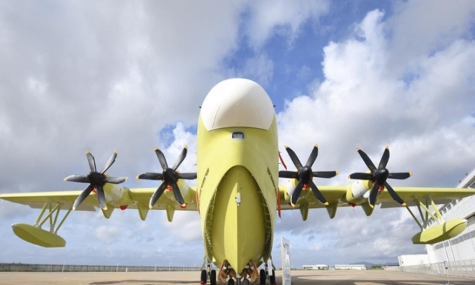 Máy bay AG600 bước vào giai đoạn sản xuất hàng loạt. Ảnh: CPEC