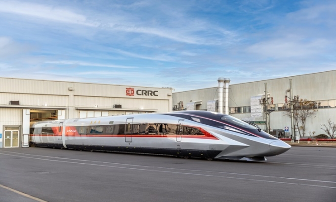 Tàu CR450 do chi nhánh của Tổng công ty Đường sắt Trung Quốc (CRRC) chế tạo. Ảnh: CRRC