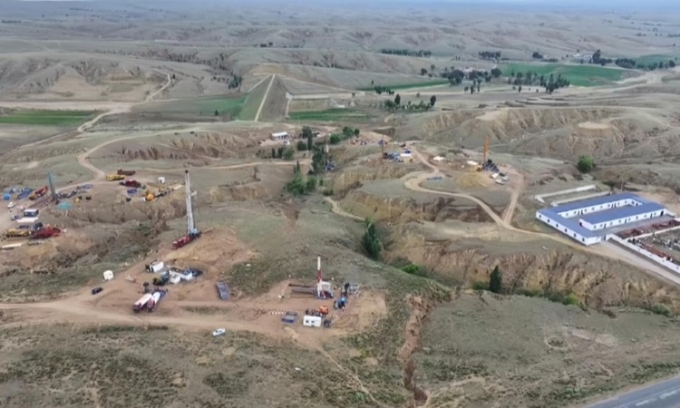 Khu vực khai thác uranium thuộc dự án National No 1 Uranium. Ảnh: CGTN